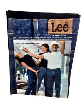 1984 Lee Jeans Ad Stonewash Denim Vintage Fashion Print Advertising